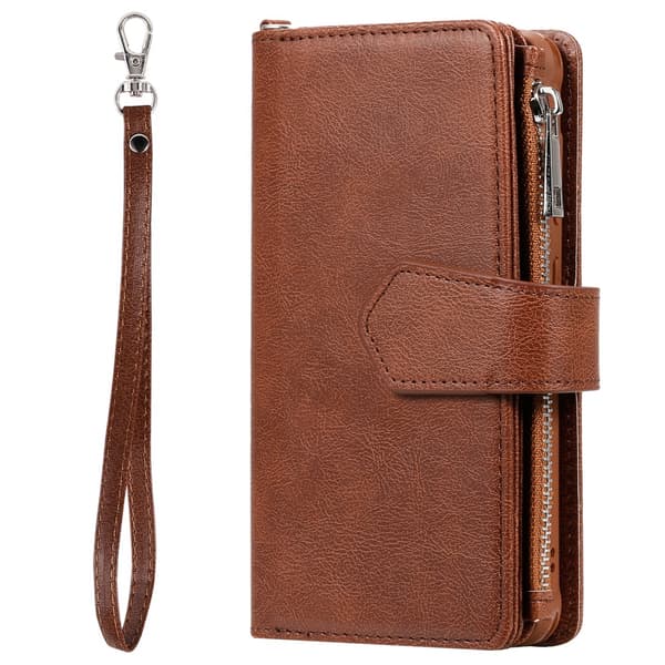 Zipper Magnet Leather Wallet Samsung Galaxy S20 Brun