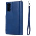 Miniatyrbild 3 av 8: Zipper Magnet Leather Wallet Samsung Galaxy S20 Blå