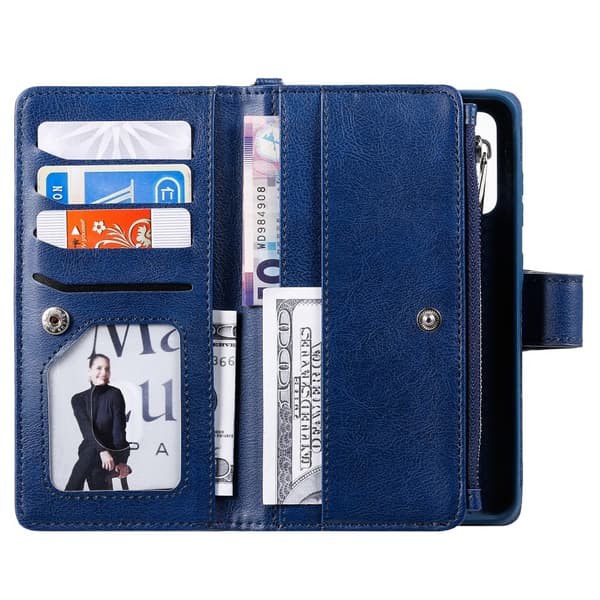 Zipper Magnet Leather Wallet Samsung Galaxy S20 Blå