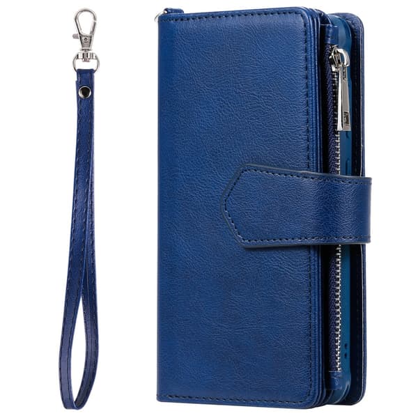 Zipper Magnet Leather Wallet Samsung Galaxy S20 Blå