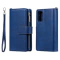Miniatyrbild 1 av 8: Zipper Magnet Leather Wallet Samsung Galaxy S20 Blå