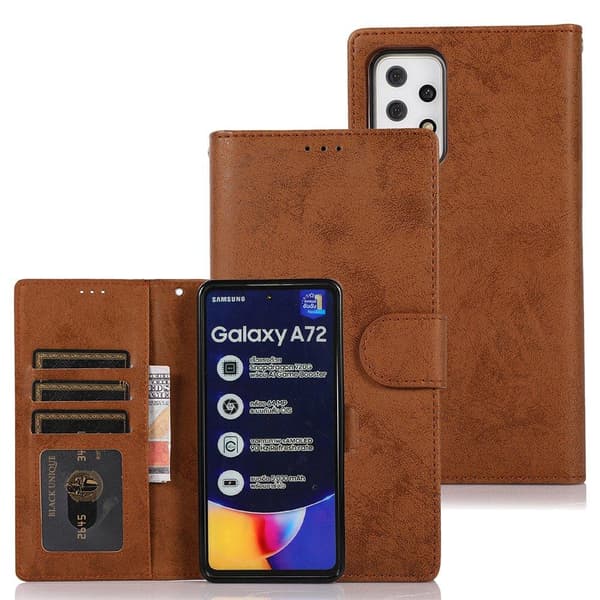 Smidigt Plånboksfodral - Samsung Galaxy A72 Brun