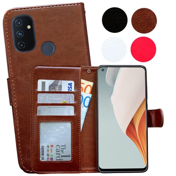 OnePlus Nord N100 - Nahkakotelo / Suoja Brown
