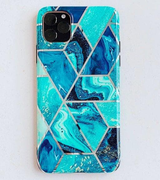 Mobilskal till iPhone 11 med blått marmormönster Blue