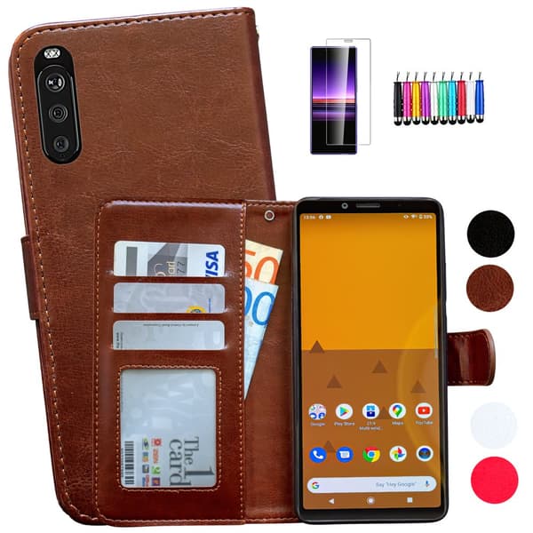 Sony Xperia 10 II - Nahkakotelo / Suoja Black