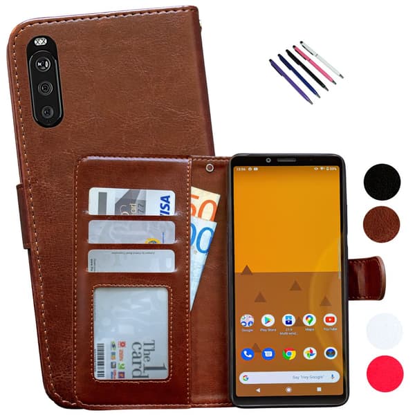 Sony Xperia 10 II - Læder cover / Beskyttelse White
