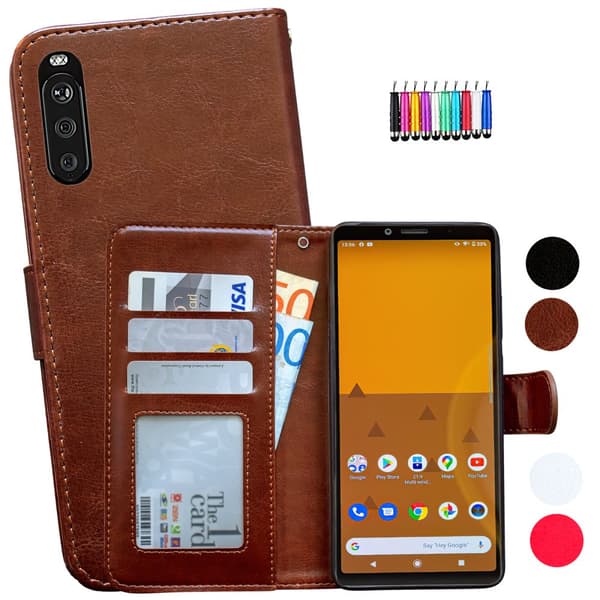 Sony Xperia 10 II - Läderfodral / Skydd Brown