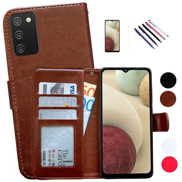 Samsung Galaxy A02s - Læder cover / Beskyttelse White