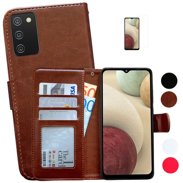 Samsung Galaxy A02s - Læder cover / Beskyttelse Black