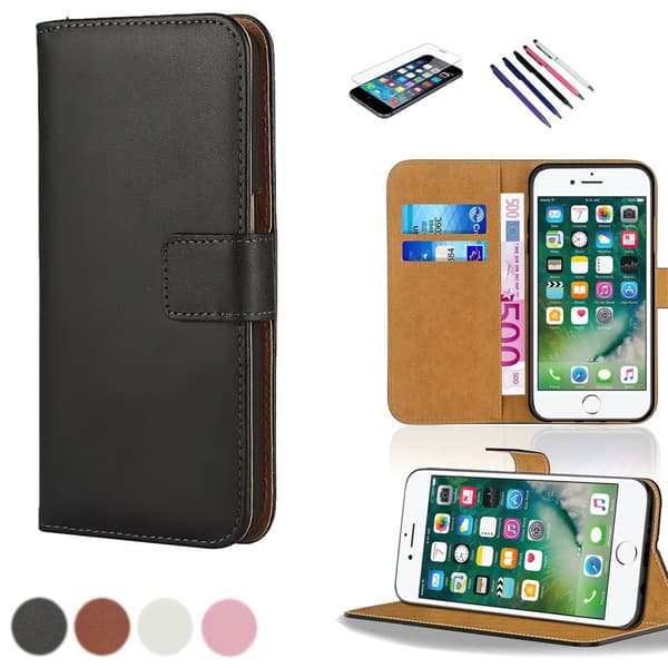 iPhone 7/8/SE (2020 & 2022) - Læder cover / Beskyttelse Black