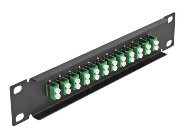 Delock - Koblingspanel - LC Duplex SM X 12 - svart - 1U - 10"
