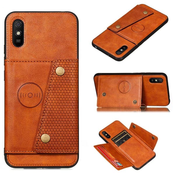 Xiaomi Redmi 9AT - Professionellt Skal med Korthållare Ljusbrun Ljusbrun