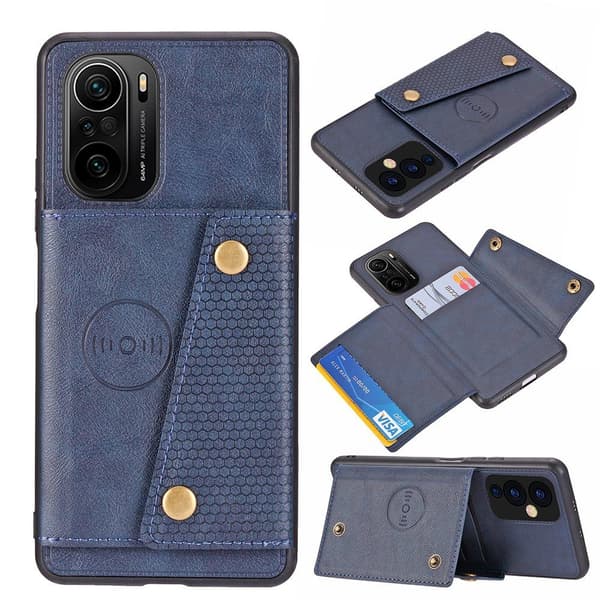 Xiaomi Mi 11i - Smidigt Skyddande Skal med Korthållare Mörkblå Mörkblå