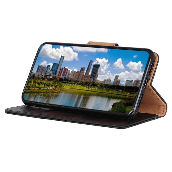 Crazy Horse Wallet Stand Cover for Sony Xperia 5 III - Black