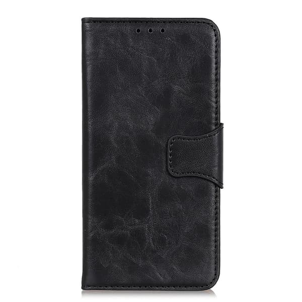 Crazy Horse Wallet Stand Cover for Sony Xperia 5 III - Black