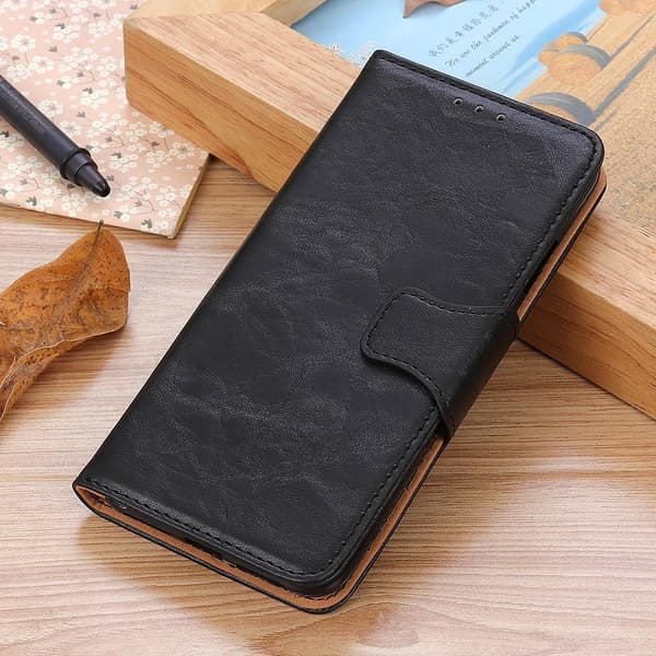 Crazy Horse Wallet Stand Cover for Sony Xperia 5 III - Black