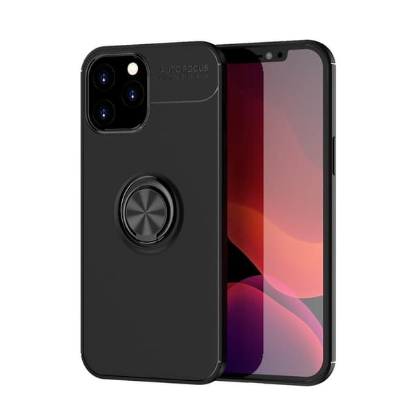 iPhone 12 Pro Max Deksel med Fingerring og Innebygd Plate - Svart