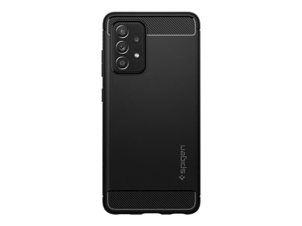 Spigen Rugged Armor - Baksidesskydd för mobiltelefon - termoplastisk polyuretan (TPU) - mattsvart - för Samsung Galaxy A52, A52 5G