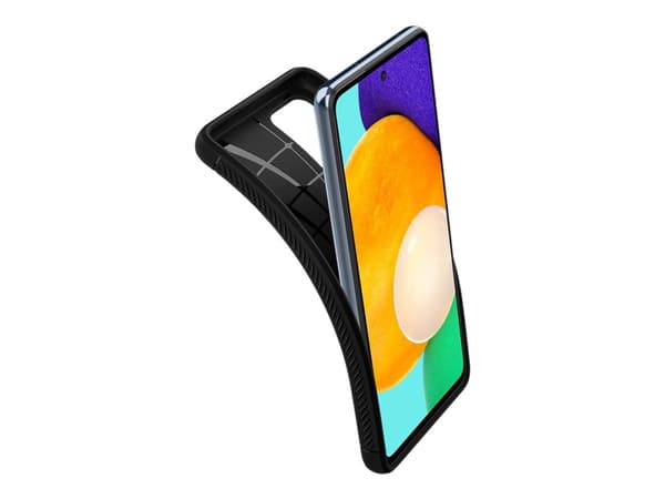 Spigen Rugged Armor - Baksidesskydd för mobiltelefon - termoplastisk polyuretan (TPU) - mattsvart - för Samsung Galaxy A52, A52 5G