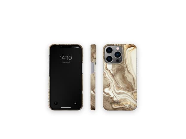 IDEAL OF SWEDEN Glimmer Collection - Baksidedeksel for mobiltelefon - plastikk - gyllen sandmarmor - for Apple iPhone 13 Pro