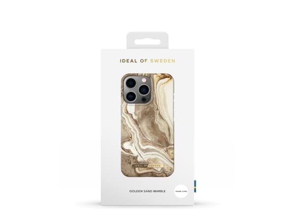 IDEAL OF SWEDEN Glimmer Collection - Baksidedeksel for mobiltelefon - plastikk - gyllen sandmarmor - for Apple iPhone 13 Pro