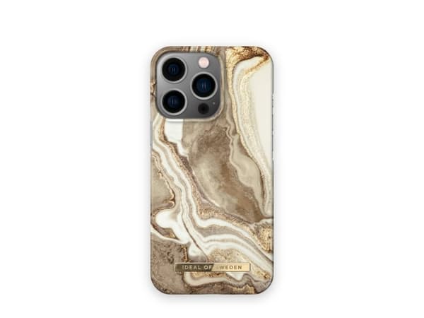 IDEAL OF SWEDEN Glimmer Collection - Baksidedeksel for mobiltelefon - plastikk - gyllen sandmarmor - for Apple iPhone 13 Pro