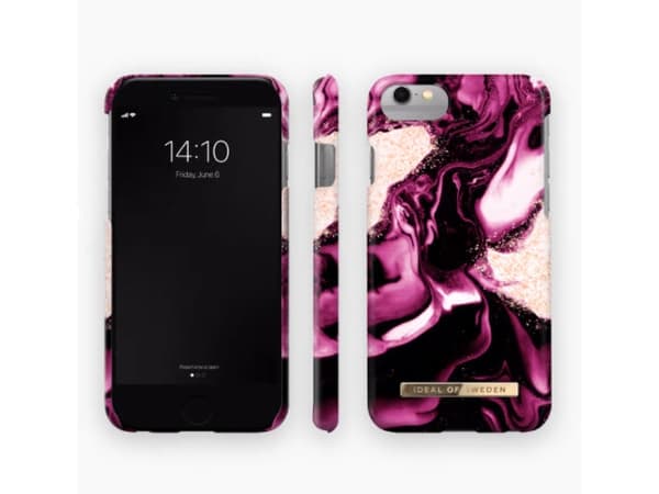 IDEAL OF SWEDEN - Baksidesskydd för mobiltelefon - plast - golden ruby marble - för Apple iPhone 6, 6s, 7, 8, SE (andra generationen)