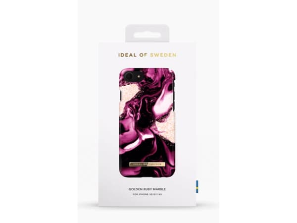 IDEAL OF SWEDEN - Baksidesskydd för mobiltelefon - plast - golden ruby marble - för Apple iPhone 6, 6s, 7, 8, SE (andra generationen)