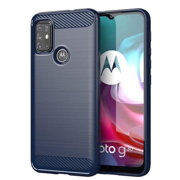SKALO Moto G30 Armor Carbon Stødsikker TPU-cover