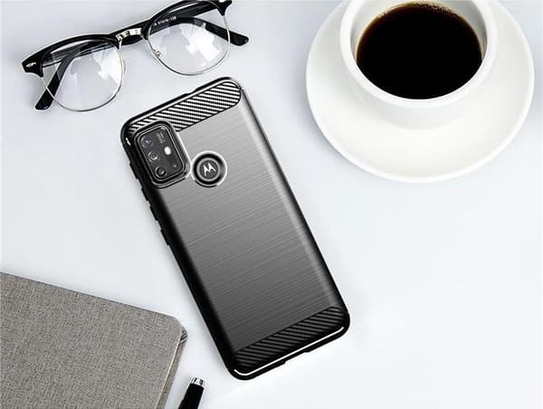 SKALO Moto G30 Armor Carbon Stødsikker TPU-cover