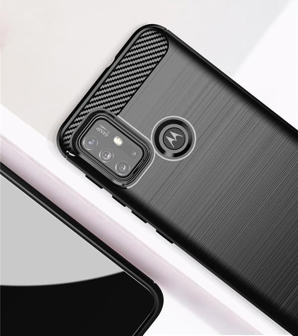 SKALO Moto G30 Armor Carbon Stødsikker TPU-cover
