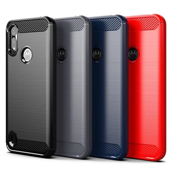 SKALO Moto E6i Armor Carbon Stødsikker TPU-cover