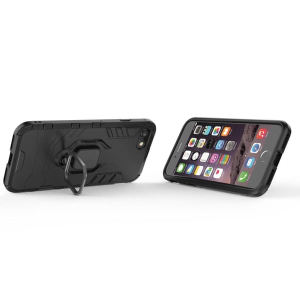 iPhone SE/8/7/6/6S Hybrid Deksel Med Fingerring - Svart