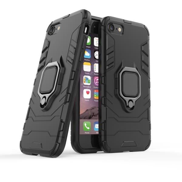 iPhone SE/8/7/6/6S Hybrid Deksel Med Fingerring - Svart