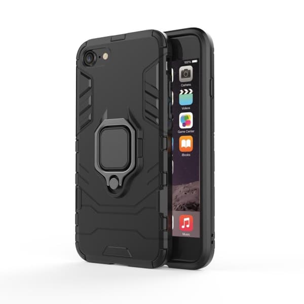 iPhone SE/8/7/6/6S Hybrid Deksel Med Fingerring - Svart