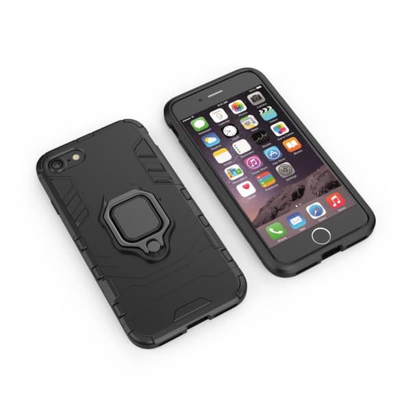 iPhone SE/8/7/6/6S Hybrid Deksel Med Fingerring - Svart