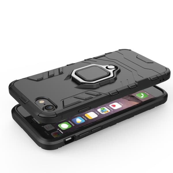iPhone SE/8/7/6/6S Hybrid Deksel Med Fingerring - Svart