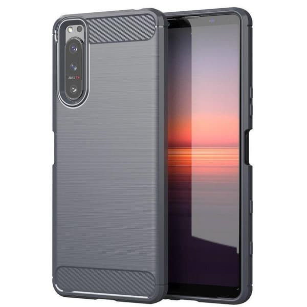 SKALO Sony Xperia 5 III Armor Carbon Iskunkestävä TPU suojakuori