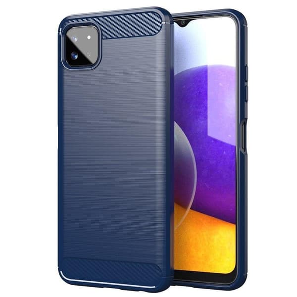 SKALO Samsung A22 5G Armor Carbon Iskunkestävä TPU suojakuori