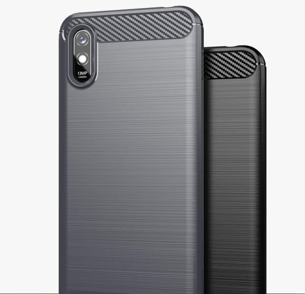 SKALO Xiaomi Redmi 9A Armor Carbon Iskunkestävä TPU suojakuori
