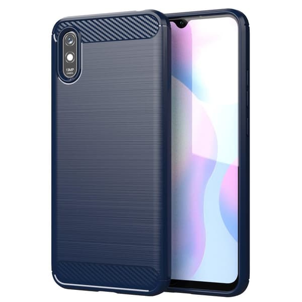 SKALO Xiaomi Redmi 9A Armor Carbon Iskunkestävä TPU suojakuori
