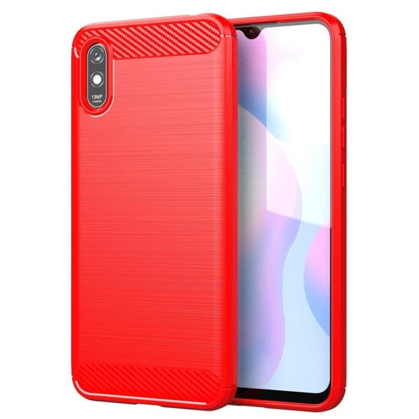 SKALO Xiaomi Redmi 9A Armor Carbon Iskunkestävä TPU suojakuori