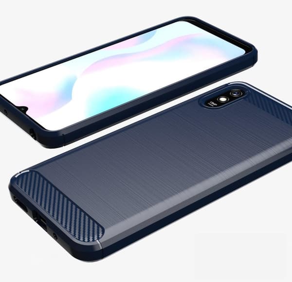 SKALO Xiaomi Redmi 9A Armor Carbon Iskunkestävä TPU suojakuori