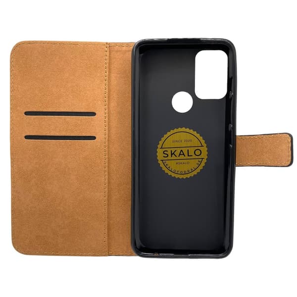 SKALO Moto G30 / Moto G20 Flip Cover m. Pung i Ægte Læder