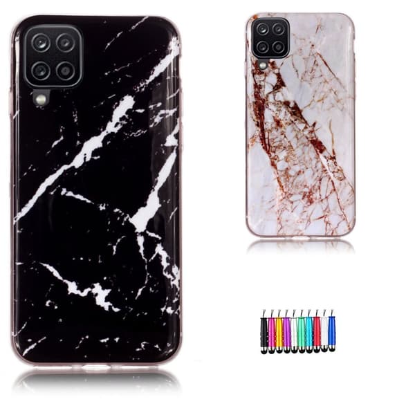 Samsung Galaxy A12 / A12 5G - Kuori / Suoja Marble Black