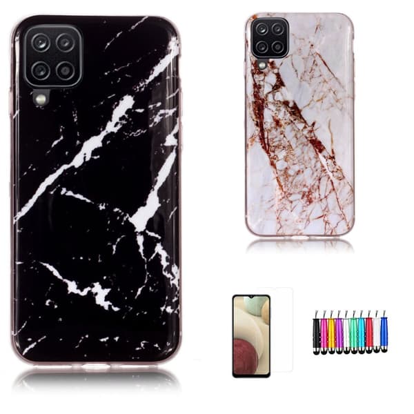 Samsung Galaxy A12 / A12 5G - Kuori / Suoja Marble White