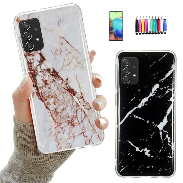 Samsung Galaxy A52/A52 5G - Cover / Beskyttelse Marble White
