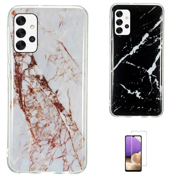 Opgrader til Samsung Galaxy A32 5G - Marmorbeskyttelse! White
