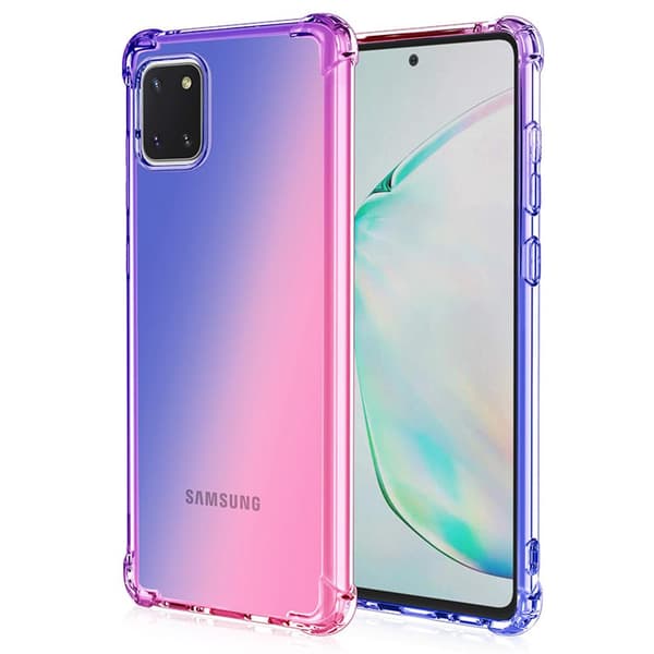 Samsung Galaxy A22 5G - Skyddande FLOVEME Silikonskal Blå/Rosa Blå/Rosa