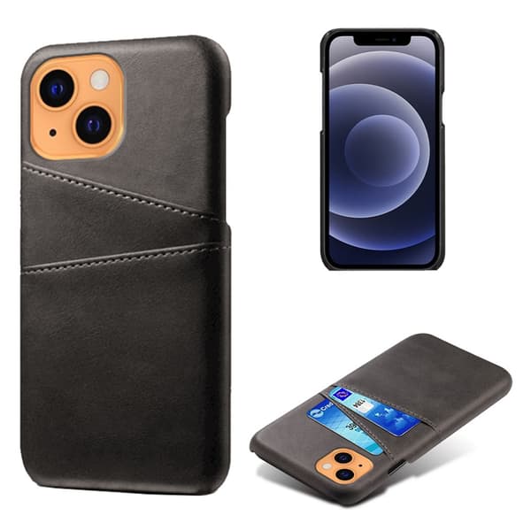 Läderskal Med Kortfack iPhone 13 Svart